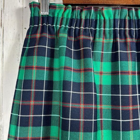 J.Crew Plaid Wool Mini Skirt Green Navy Tartan Preppy Classic 0 Academia Holiday - Picture 2 of 13